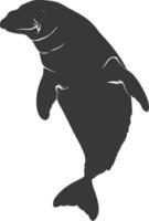 Silhouette Dugong Tier schwarz Farbe nur vektor