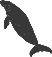 Silhouette Dugong Tier schwarz Farbe nur vektor