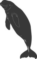 Silhouette Dugong Tier schwarz Farbe nur vektor