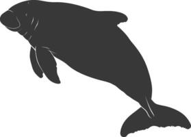 Silhouette Dugong Tier schwarz Farbe nur vektor