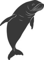 Silhouette Dugong Tier schwarz Farbe nur vektor