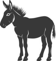 Silhouette Esel Tier schwarz Farbe nur vektor