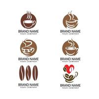 kaffe logotyp mall illustration design vektor