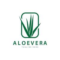 aloe vera logotyp kosmetisk design enkel grön växt hälsa symbol illustration vektor