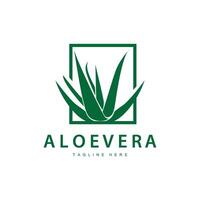 Aloe vera Logo kosmetisch Design einfach Grün Pflanze Gesundheit Symbol Illustration vektor