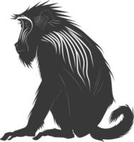 Silhouette Mandrill Tier schwarz Farbe nur vektor