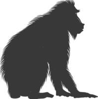 Silhouette Mandrill Tier schwarz Farbe nur vektor