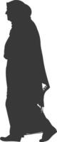 silhuett muslim äldre kvinna svart Färg endast vektor