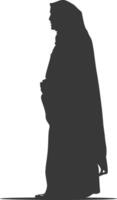 Silhouette Muslim Alten Frau schwarz Farbe nur vektor