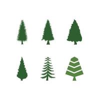 tall vintergröna gran hemlock gran barrträd ceder julgran logo design vektor