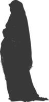 Silhouette Muslim Frau schwarz Farbe nur vektor