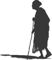 silhuett inföding afrikansk stam äldre kvinna svart Färg endast vektor