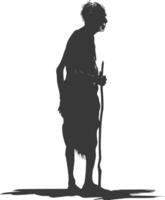 Silhouette einheimisch afrikanisch Stamm Alten Mann schwarz Farbe nur vektor