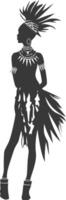 Silhouette einheimisch afrikanisch Stamm Frau schwarz Farbe nur vektor