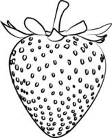 Erdbeere Linie Kunst, isoliert Symbol auf Weiß Hintergrund, Erdbeere Gliederung geeignet zum Kinder- Bücher vektor