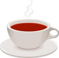 varm dryck råna med morgon- dryck te. en varm ångande kopp av ört- te eller kaffe på vit bakgrund. vektor