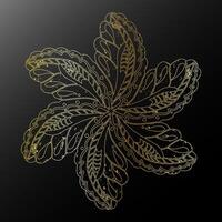 goldene Blume auf schwarzem Hintergrund vektor