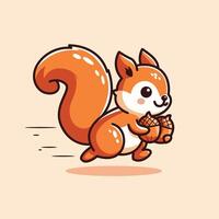 Illustration von süß Laufen Eichhörnchen vektor