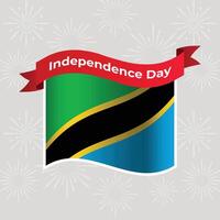tanzania vågig flagga oberoende dag baner bakgrund vektor