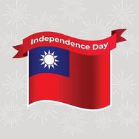 Taiwan wellig Flagge Unabhängigkeit Tag Banner Hintergrund vektor