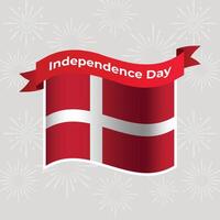 Dänemark wellig Flagge Unabhängigkeit Tag Banner Hintergrund vektor