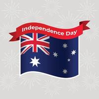 Australien vågig flagga oberoende dag baner bakgrund vektor