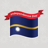Nauru wellig Flagge Unabhängigkeit Tag Banner Hintergrund vektor