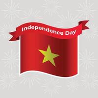 vietnam vågig flagga oberoende dag baner bakgrund vektor