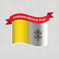 Vatikan wellig Flagge Unabhängigkeit Tag Banner Hintergrund vektor
