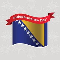 bosnien och herzegovina vågig flagga oberoende dag baner bakgrund vektor