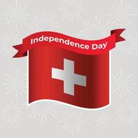 Schweiz wellig Flagge Unabhängigkeit Tag Banner Hintergrund vektor