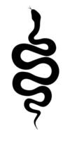 svart silhuett av en vriden orm isolerat på en transparent bakgrund. symbol av 2025 kinesisk ny år vektor