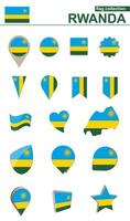 Ruanda Flagge Sammlung. groß einstellen zum Design. vektor