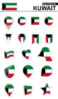 Kuwait Flagge Sammlung. groß einstellen zum Design. vektor