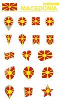 macedonia flagga samling. stor uppsättning för design. vektor