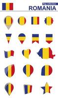 rumänien flagga samling. stor uppsättning för design. vektor