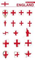 England Flagge Sammlung. groß einstellen zum Design. vektor