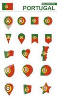 portugal flagga samling. stor uppsättning för design. vektor