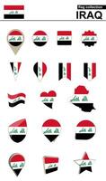 irak flagga samling. stor uppsättning för design. vektor