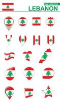 Libanon Flagge Sammlung. groß einstellen zum Design. vektor