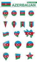 Aserbaidschan Flagge Sammlung. groß einstellen zum Design. vektor