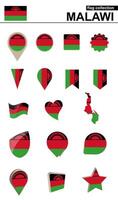 malawi flagga samling. stor uppsättning för design. vektor