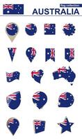 Australien flagga samling. stor uppsättning för design. vektor