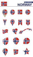 Norwegen Flagge Sammlung. groß einstellen zum Design. vektor