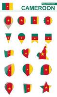 Kamerun Flagge Sammlung. groß einstellen zum Design. vektor