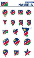 namibia flagga samling. stor uppsättning för design. vektor