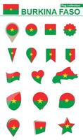 Burkina faso flagga samling. stor uppsättning för design. vektor