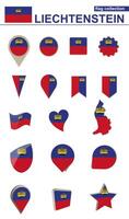 liechtenstein flagga samling. stor uppsättning för design. vektor