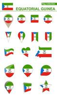 ekvatorial guinea flagga samling. stor uppsättning för design. vektor