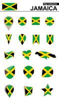 jamaica flagga samling. stor uppsättning för design. vektor